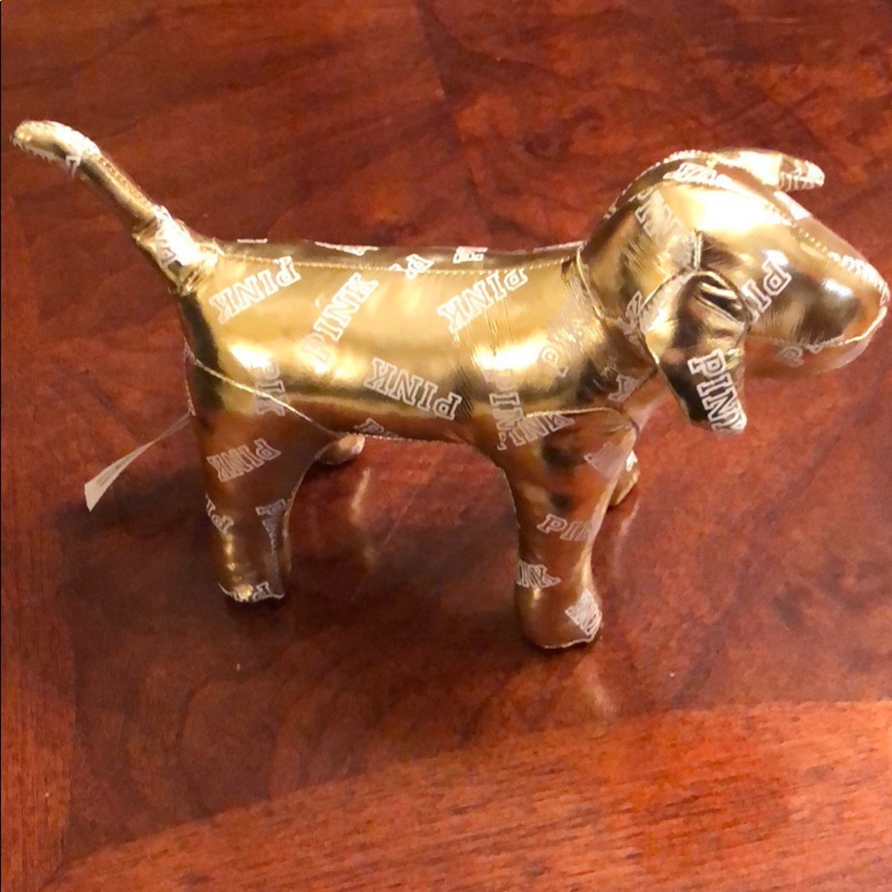 Gold Victoria secret pink dog